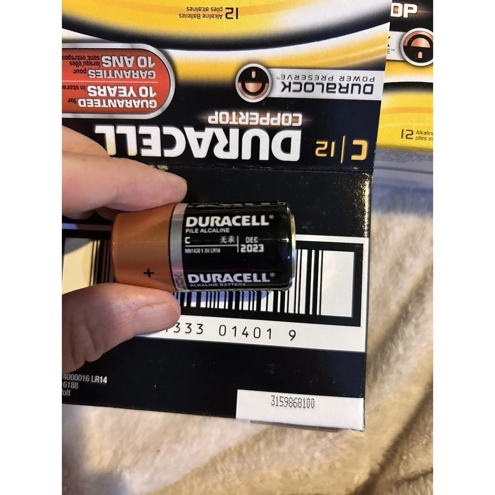 FIVE BOXES! Duracell Battery, C Size, 12 Per Box! EXPIRED